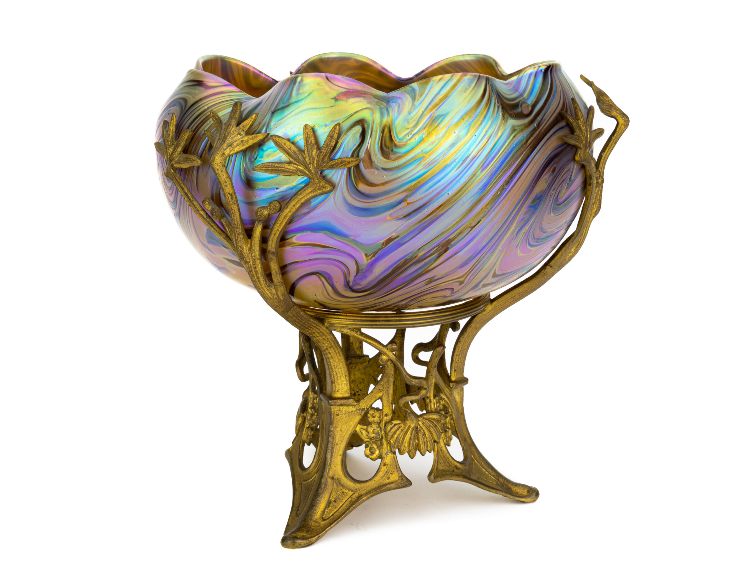 Wilhelm-Kralik-Corrugated-with-brass-Art-Nouveau-mount-first-1-van-1