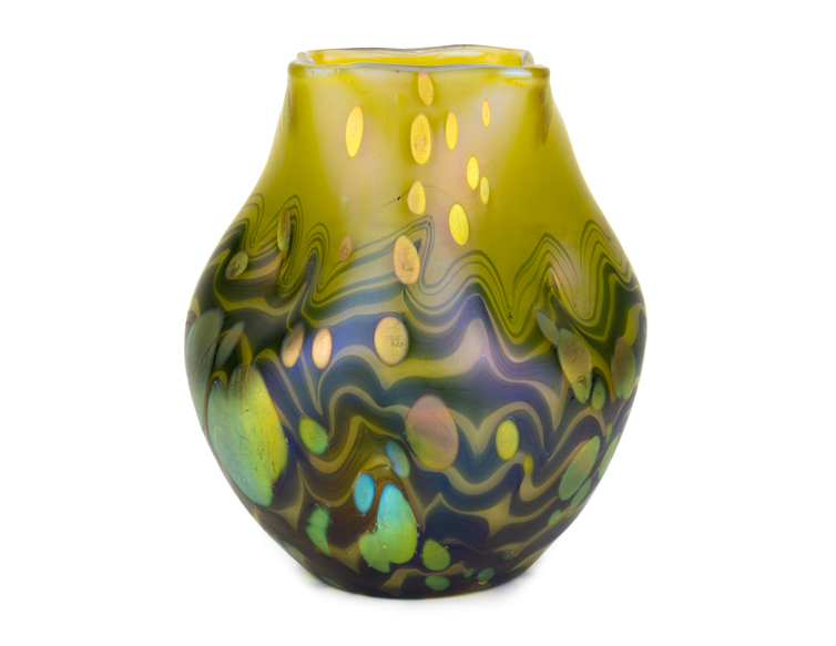 Johann Loetz Witwe Cytisus lemonyellow art noubeau vase first (1 van 1)