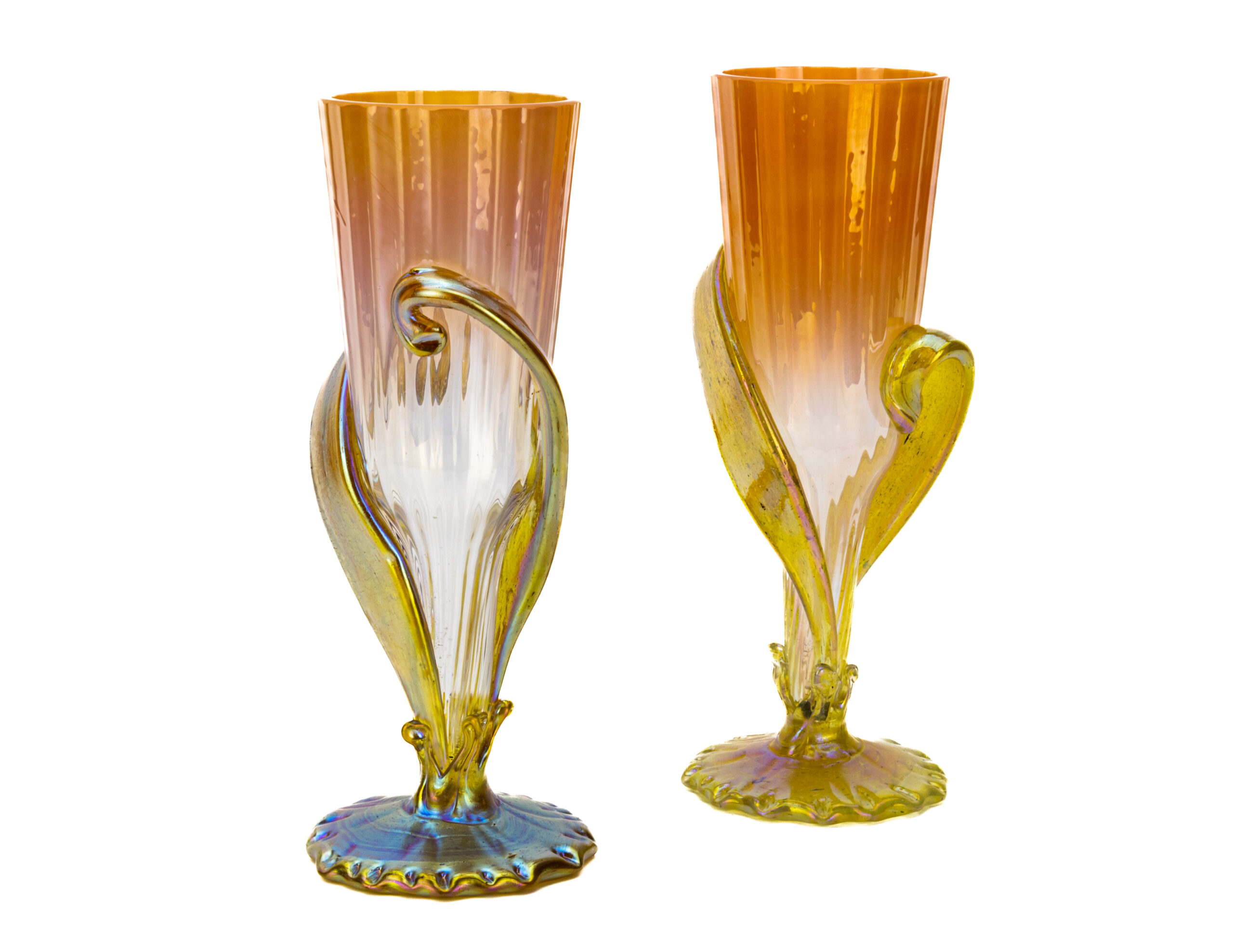 Loetz applied leaves Ausfuehrung vase first (2 van 22)