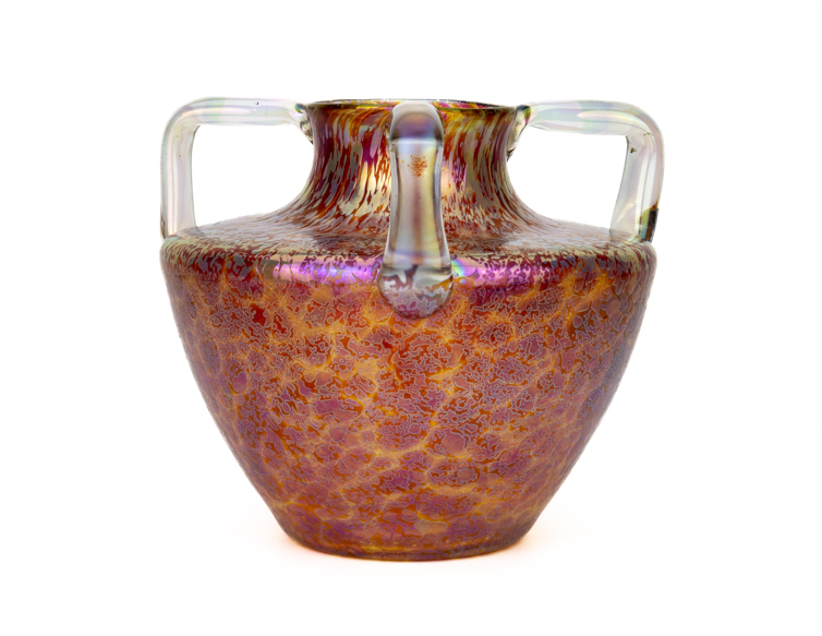 Fritz Heckert Apllied handles vase with aventurine Jugendstil First (1 van 1)