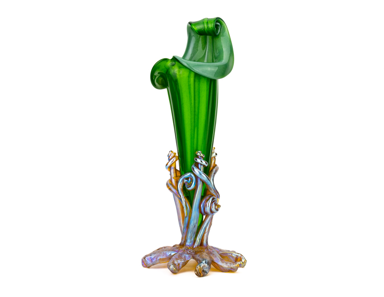 Jugendstil Johann Loetz Witwe Lötz vase sea shell metalling candia papillon first (1 van 19)