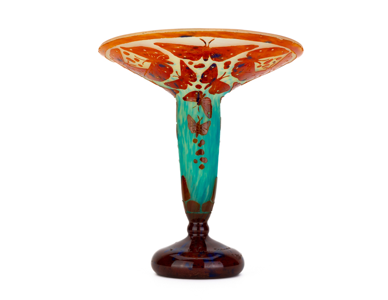 Charles Schneider Le Verre Francais Papillon vase coupe Art Deco first (1 van 1)