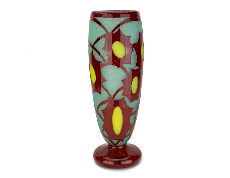 Le Verre Francais Charles Schneider Art Deco Cosmos vase First-1