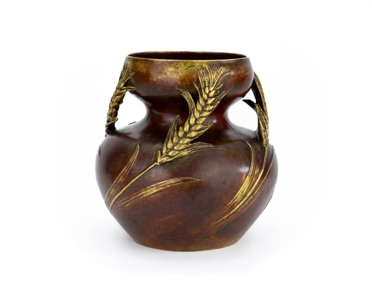 Léon Kann bronze vase art nouveau first