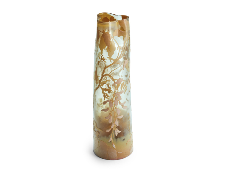 Emile Galle Whisteria early art nouveau cameo vase first-1