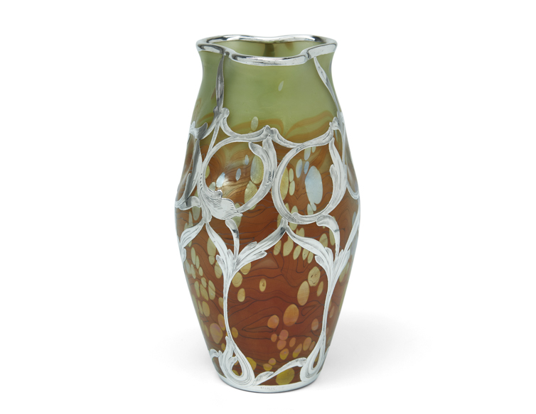 Johann Loetz Witwe Cytisus silver overlay maygreen first-1 Johann Loetz Witwe Cytisus silver overlay maygreen