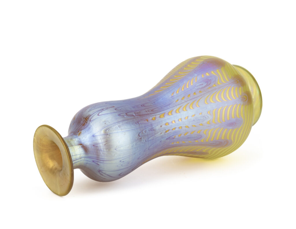 Johann Loetz Witwe Phanomen Genre 8065 in ground color "Thea" Series I 8065, produced in 1899