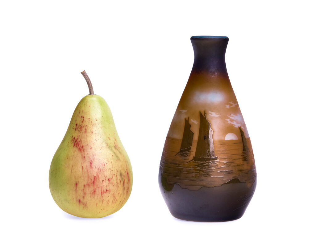 Argental Paul Nicolas Cameo vase boat scene