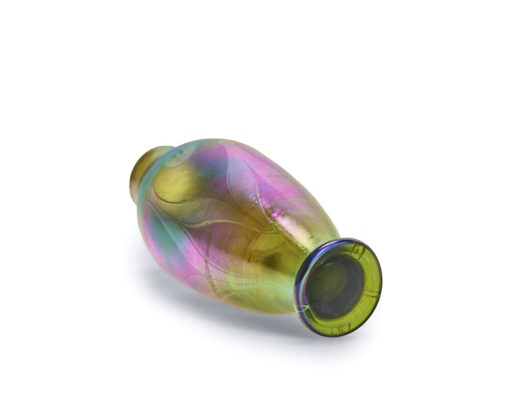 Louis Comfort Tiffany Favrile Glass Art Nouveau Vase with signature L.C.T. and D1798