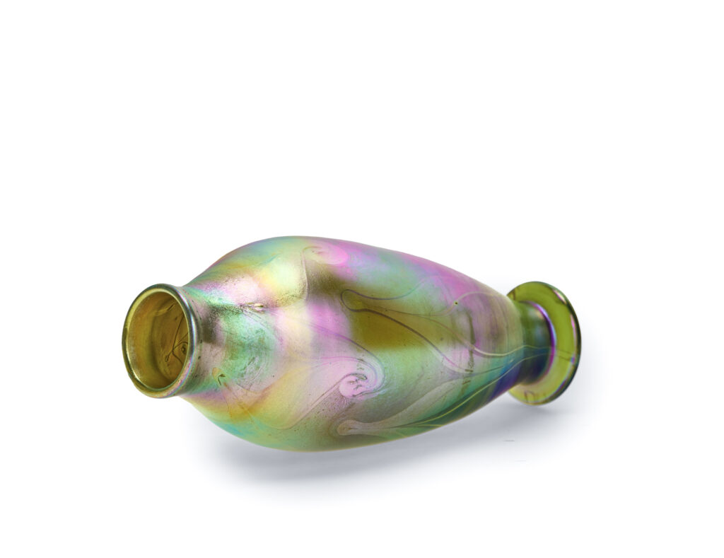 Louis Comfort Tiffany Favrile Glass Art Nouveau Vase with signature L.C.T. and D1798