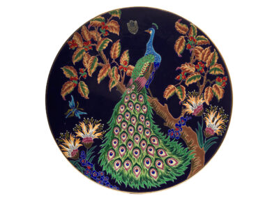 Emaux de Longwy – Maurice Paul Chevallier – Peacock wall charger